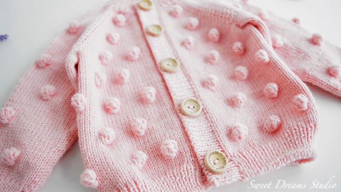 Baby Knit Popcorn Cardigan Sweater