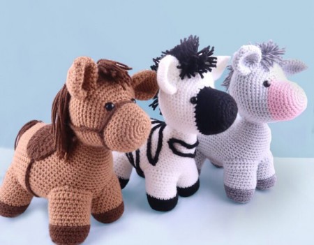 Horse, Donkey, Zebra Amigurumi Free Pattern