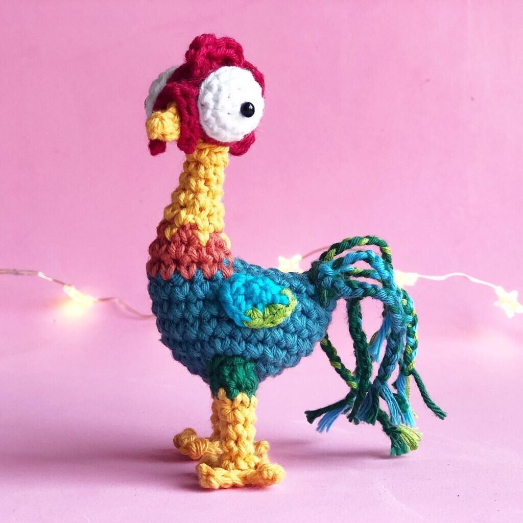 Knitting Toy Amigurumi Rooster Free Pattern 7